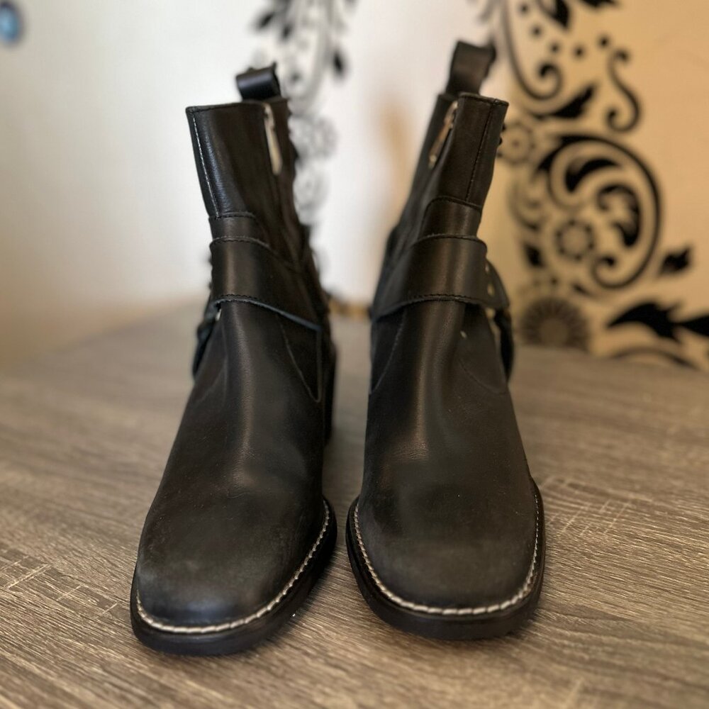 ZARA Trafaluc Black Ankle Boots — Size 7 — Good Condition